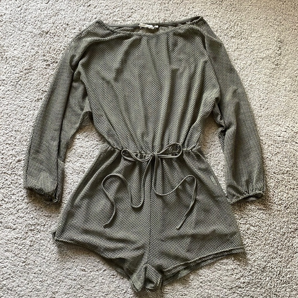 Green Swimsuit Cover Up Romper